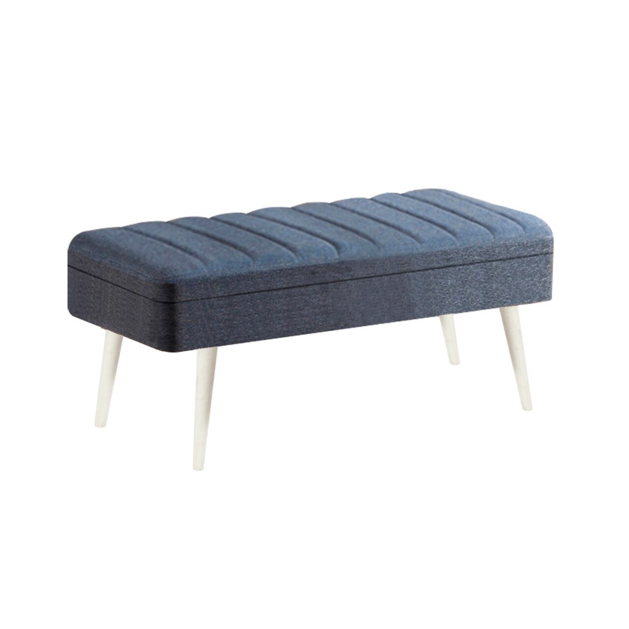 Banca, Hanah Home, Vina 1048, 90x39x40 cm, Alb/Albastru inchis - imagine 6
